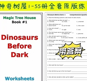 magic tree house 神奇树屋 精读练习册 1-55册 原版练习册