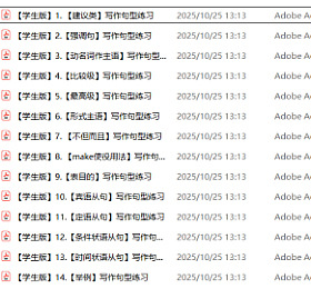 2025中考英语写作句型练习资料 14个主题 学生版+教师版 28个PDF