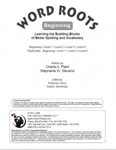 word roots 词根词缀 5级别PDF下载-我的小孩的成长分享